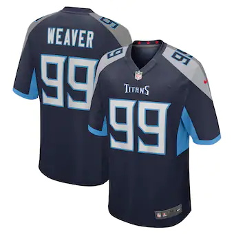 mens nike rashad weaver navy tennessee titans game jersey